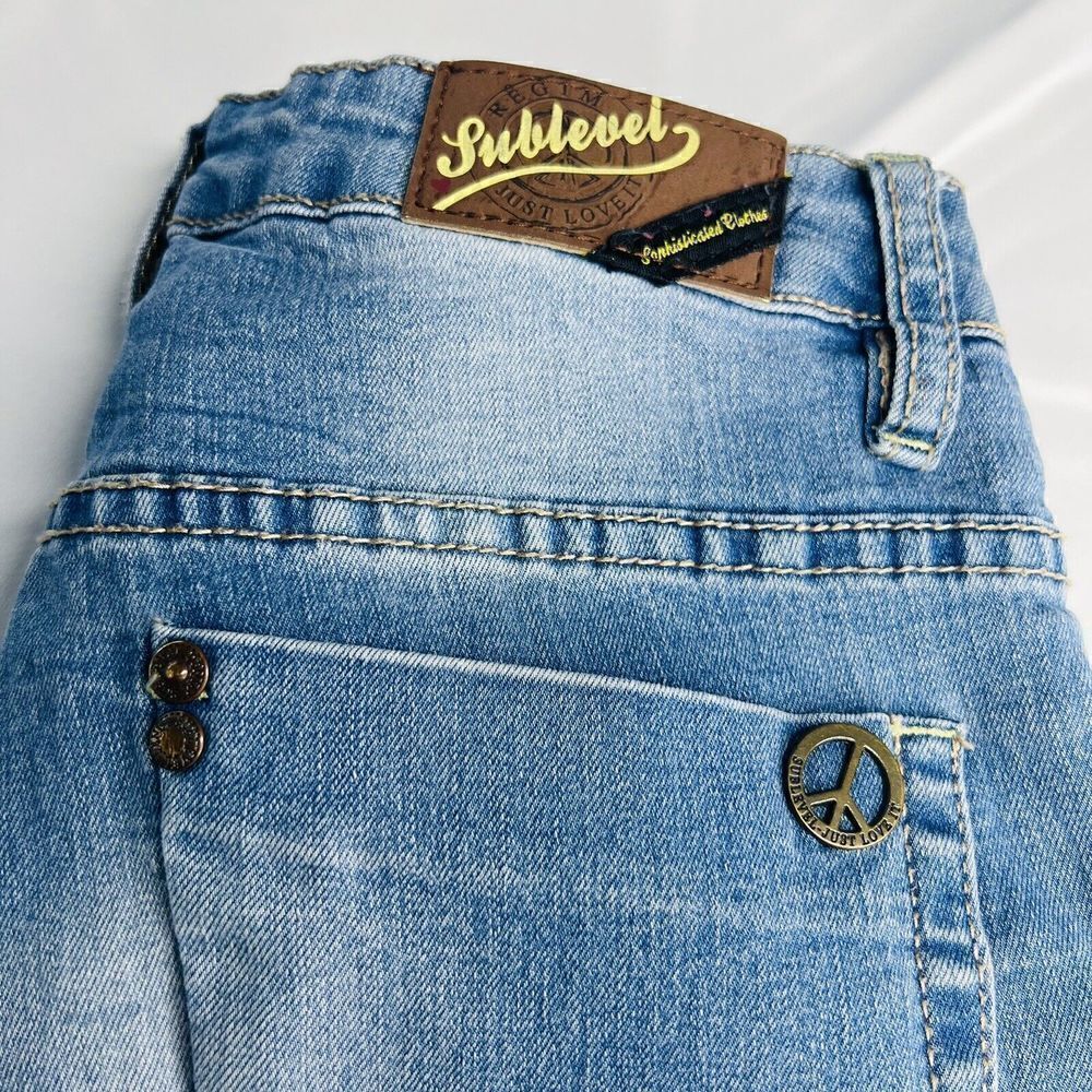 Sublevel XS Women's Jeans Pants Jeans Skinny Tube Jeans Stretch Peace 0763